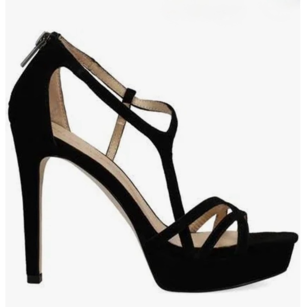 Pelle Moda Black Strappy Heels